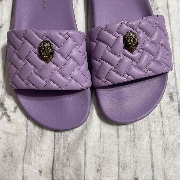 Kurt Geiger London Meena Eagle Slide Sandal in Light/Pastel Purple - Picture 4 of 7